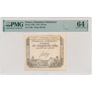 France, Assignat 50 Sols 1793 - PMG 64