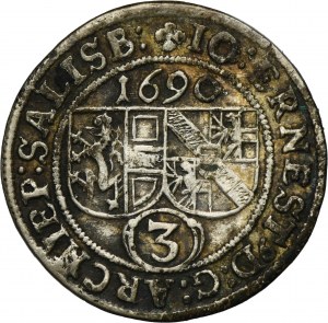 Austria, Archbishopric of Salzburg, Johann Ernst von Thun und Hohenstein, 3 Kreuzer 1690