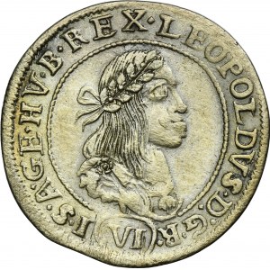 Hungary, Leopold I, 6 Kreuzer Kremnitz 1671 KB