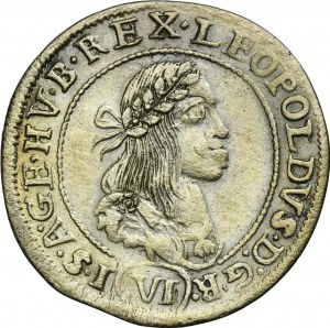 Hungary, Leopold I, 6 Kreuzer Kremnitz 1671 KB