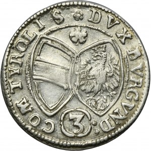 Austria, Ferdinand Karl, 3 Kreuzer Hall 1643