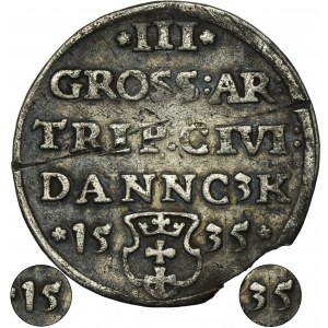 Sigismund I Old, Trojak Danzig 1535 - VERY RARE