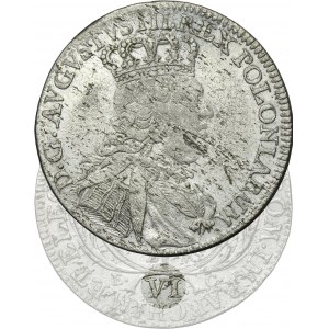 Augustus III of Poland, 6 Groschen Leipzig 1753 - RARE, denomination VI
