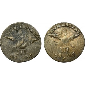 Set, Germany, Kingdom of Prussia, Friedrich Wilhelm III, 3 Groschen Berlin 1805-1806 (2 pcs.)