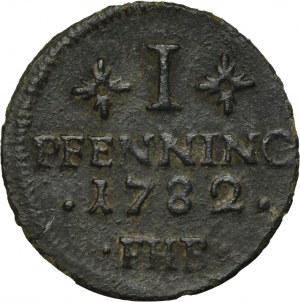 Allemagne, Ville de Rostock, 1 Fenig 1782 FHB
