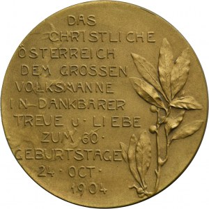 Austria, Medal 60th Birthday of Dr. Karl Lueger 1904