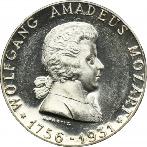 Austria, Medal 175th Anniversary of the Birth of Wolfgang Amadeus Mozart 1931