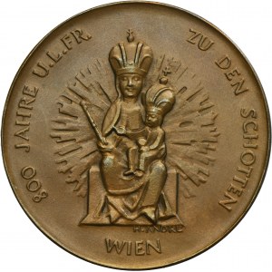 Austria, Medal 800th Anniversary of the Benedictine Abbey of Our Lady of Scots in Vienna 1958