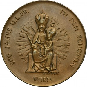 Austria, Medal 800th Anniversary of the Benedictine Abbey of Our Lady of Scots in Vienna 1958