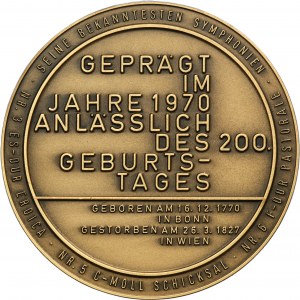 Austria, Medal 200th Anniversary of the Birth of Ludwig van Beethoven 1970