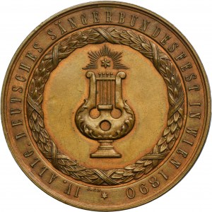 Austria, Medal German Singers Association Festival in Wien 1890