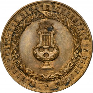 Austria, Medal German Singers Association Festival in Wien 1890