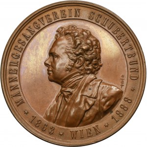 Austria, Medal 25th Anniversary of the Wien Men's Choir Schubertbund 1888