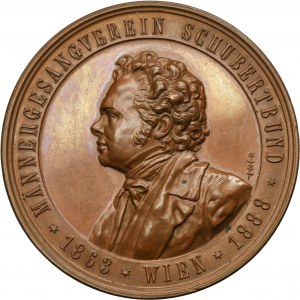 Austria, Medal 25th Anniversary of the Wien Men's Choir Schubertbund 1888