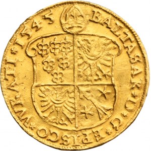 Silesia, Duchy of Neisse, Balthazar von Promnitz, Ducat Neisse 1545 - VERY RARE