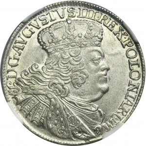 Augustus III of Poland, 1/4 Thaler Leipzig 1755 EC - NGC MS61