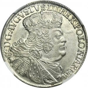 Augustus III of Poland, 1/4 Thaler Leipzig 1755 EC - NGC MS61