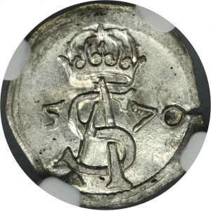 Zygmunt II August, Dwudenar Wilno 1570 - NGC MS62
