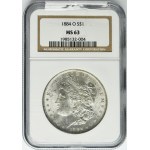 USA, 1 Dollar New Orleans 1884 O - Morgan - NGC MS63