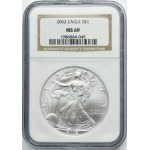 USA, 1 Dollar Philadelphia 2002 - Walking Liberty - NGC MS69