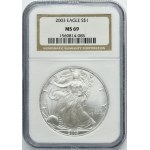 USA, 1 Dollar Philadelphia 2003 - Walking Liberty - NGC MS69