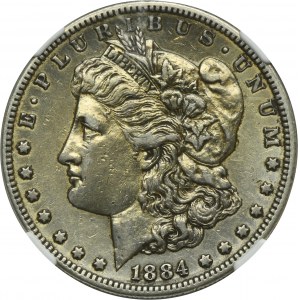 USA, 1 San Francisco Dollar 1884 S - Morgan - NGC XF DETAILS