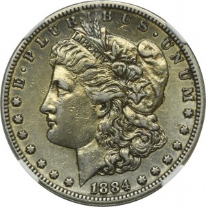 USA, 1 San Francisco Dollar 1884 S - Morgan - NGC XF DETAILS