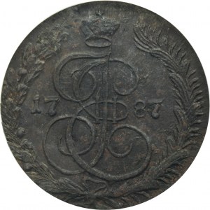 Russia, Catherine II, 5 Kopeck Suzun 1787 KM - PCGS MS62 BN