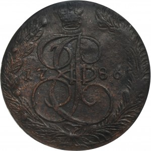Russia, Catherine II, 5 Kopeck Jekaterinburg 1786 EM - PCGS AU58