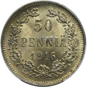 Finland, Autonomia, Nicholas II, 50 Penniä Helsinki 1916 S