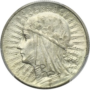 Głowa Kobiety, 5 złotych Warszawa 1933 - PCGS AU58