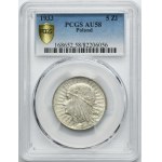Głowa Kobiety, 5 złotych Warszawa 1933 - PCGS AU58