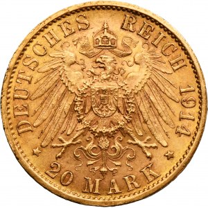 Germany, Kingdom of Prussia, Wilhelm II, 20 Mark Berlin 1914