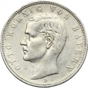 Germany, Bavaria, Otto, 5 Mark Munich 1908 D