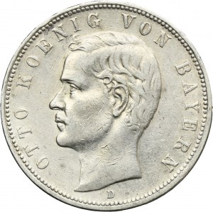 Germany, Bavaria, Otto, 5 Mark Munich 1908 D