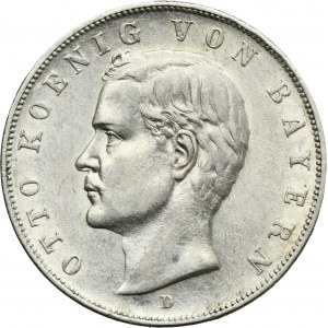 Germany, Kingdom of Bavaria, Otto, 3 Mark Munich 1911 D