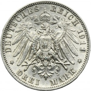 Germany, Kingdom of Bavaria, Otto, 3 Mark Munich 1911 D