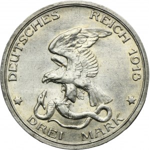 Germany, Kingdom of Prussia, Wilhelm II, 3 Mark Berlin 1913 A