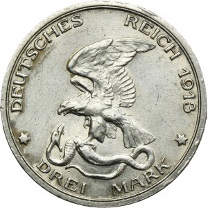 Niemcy, Królestwo Prus, Wilhelm II, 3 Marki Berlin 1913 A