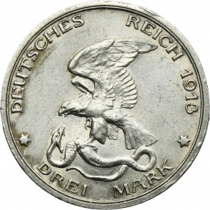 Germany, Kingdom of Prussia, Wilhelm II, 3 Mark Berlin 1913 A