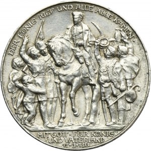Germany, Kingdom of Prussia, Wilhelm II, 3 Mark Berlin 1913 A