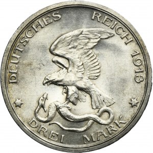 Niemcy, Królestwo Prus, Wilhelm II, 3 Marki Berlin 1913 A