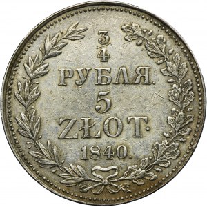 3/4 rouble = 5 zloty Warsaw 1840 MW