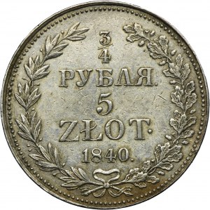 3/4 rouble = 5 zloty Warsaw 1840 MW