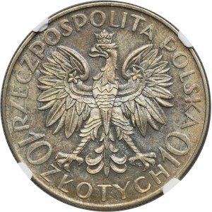 Sobieski, 10 złotych 1933 - NGC AU58