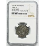 John II Casimir, 6 Groschen Bromberg 1663 AT - NGC AU DETAILS