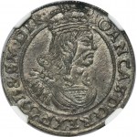 John II Casimir, 6 Groschen Bromberg 1663 AT - NGC AU DETAILS
