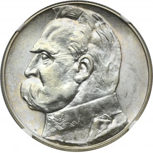 Piłsudski, 10 złotych 1936 - NGC AU58