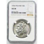 Piłsudski, 10 złotych 1936 - NGC AU58