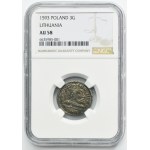 Sigismund III Vasa, 3 Groschen Vilnius 1593 - NGC AU58